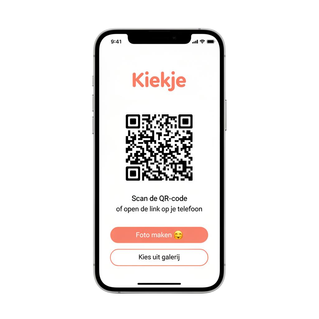 Kiekje QR-code scanning on phone