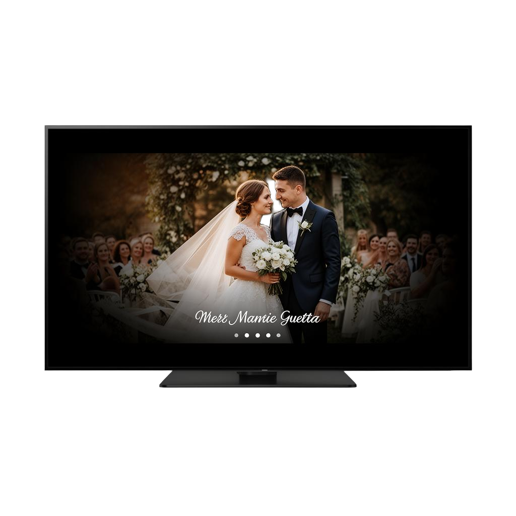 Kiekje live slideshow on TV screen
